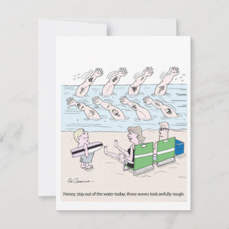 Cartes Pour Fêtes Annuelles Vacances estivales des vagues rugueuses