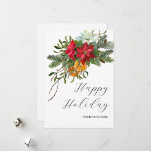 Cartes Pour Fêtes Annuelles Vacances florales rustiques