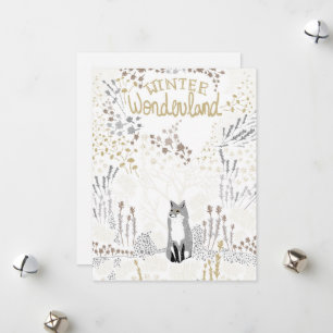 Cartes Pour Fêtes Annuelles Vacances Fox Winter Wonderland