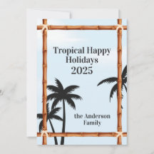 Vacances heureuses tropicales, cadres en bambou et