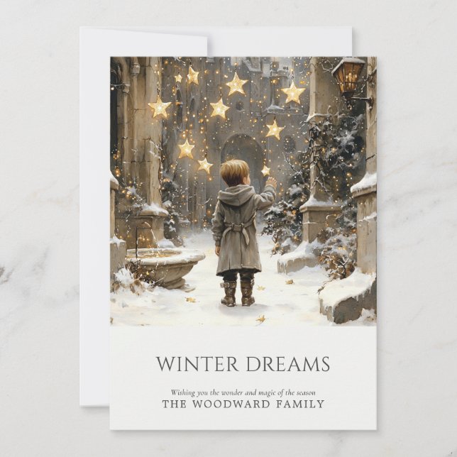 Cartes Pour Fêtes Annuelles Vacances hivernales enchantées (Devant)