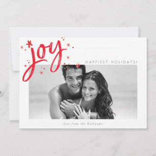 Cartes Pour Fêtes Annuelles VACANCES JOY PHOTO moderne festive rouge étincelle
