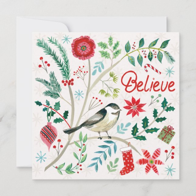 Cartes Pour Fêtes Annuelles Vacances Joyeuses - Croyez (Devant)