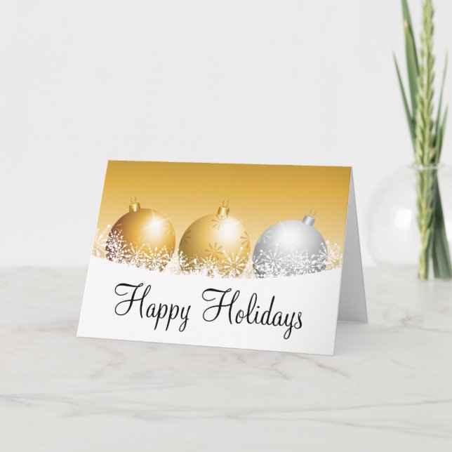 Cartes Pour Fêtes Annuelles Vacances or et argent (Devant)