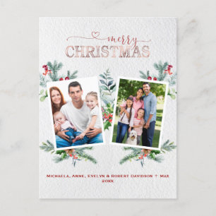 Cartes Pour Fêtes Annuelles Vacances Photo Or Joyeux Noël Calligraphie
