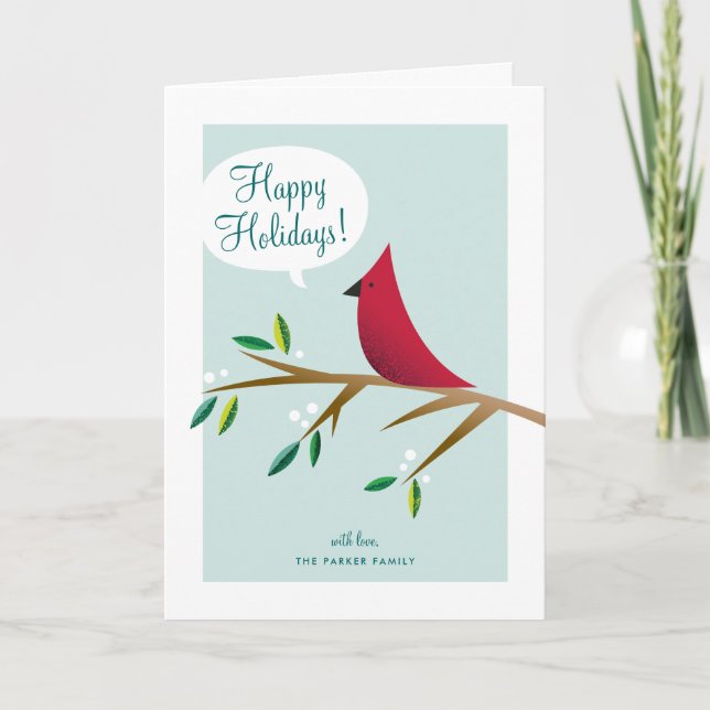 Cartes Pour Fêtes Annuelles Vacances pliées par cardinal gai (Devant)