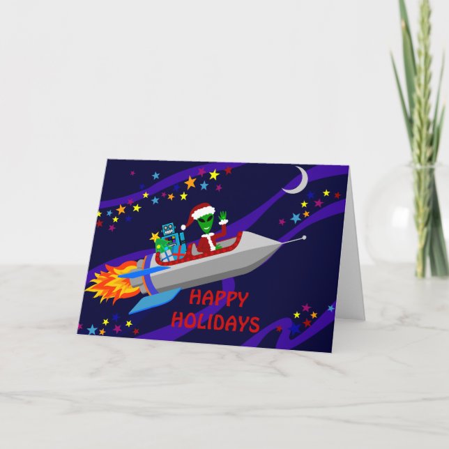 Cartes Pour Fêtes Annuelles Vacances Rocket (Devant)