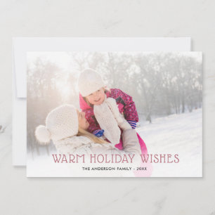 Cartes Pour Fêtes Annuelles Vacances roses Gold Chaleureuses 2 Noël photo