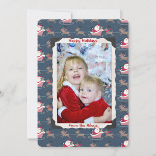 Cartes Pour Fêtes Annuelles vacances Santa Claus avec cadre photo
