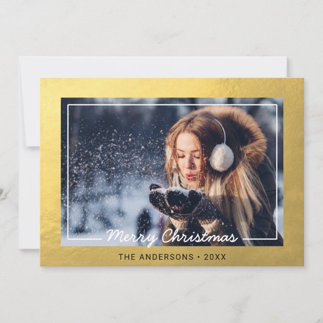 Cartes Pour Fêtes Annuelles Vacances simples Gold Fusion | PHOTO (Devant)