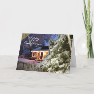 Cartes Pour Fêtes Annuelles Vacances solitaires de pin