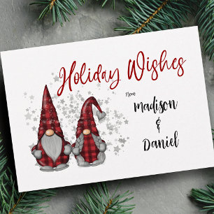 Cartes Pour Fêtes Annuelles Vacances Souhaite Gnomes rustiques dans Red Buffal