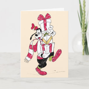 Cartes Pour Fêtes Annuelles Vacances vintages Goofy avec présentants