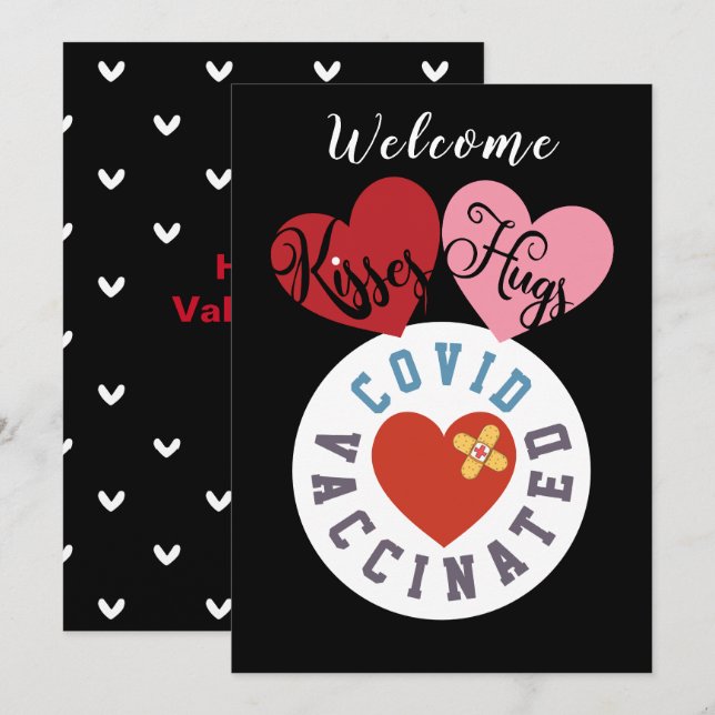 Cartes Pour Fêtes Annuelles Vacciné contre le virus | Welcome Kisses Hugs Vale (Devant / Derrière)