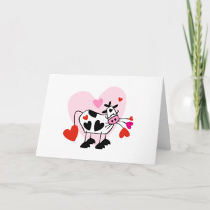 Cartes Pour Fêtes Annuelles Vache aux coeurs de la Saint-Valentin