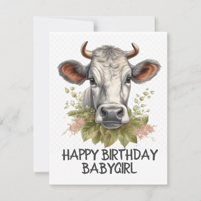 Cartes Pour Fêtes Annuelles Vache d'anniversaire