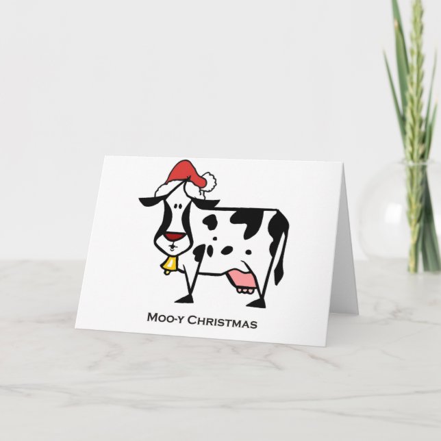 Cartes Pour Fêtes Annuelles Vache de Noël (Devant)
