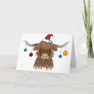 Cartes Pour Fêtes Annuelles Vache de Noël