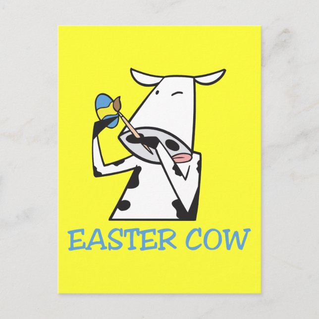 Cartes Pour Fêtes Annuelles Vache de Pâques (Devant)