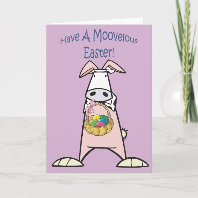 Cartes Pour Fêtes Annuelles Vache de Pâques (Devant)
