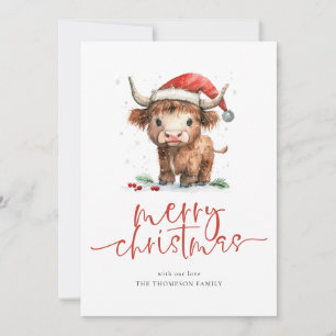 Cartes Pour Fêtes Annuelles Vache des Highlands Calendrier 2027 Joyeux Noël