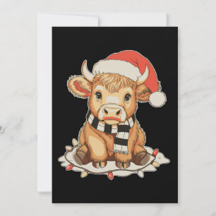 Cartes Pour Fêtes Annuelles Vache des Highlands de Noël Meugle Saison des Fête