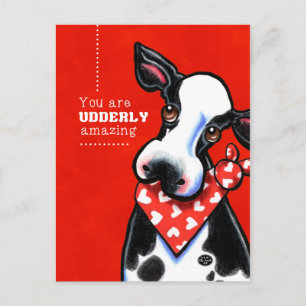 Cartes Pour Fêtes Annuelles Vache douce Extraordinaire chevronnée personnalisé