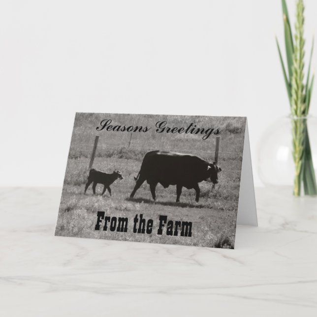 Cartes Pour Fêtes Annuelles Vache et veau par Leslie Peppers (Devant)