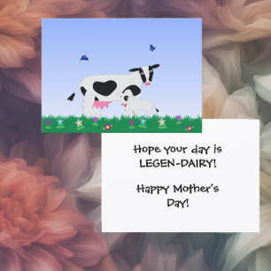Cartes Pour Fêtes Annuelles Vache Mignonne Fête des Mères