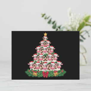 Cartes Pour Fêtes Annuelles Vache Noël Arbre drôle Vache Lover Vache Noël