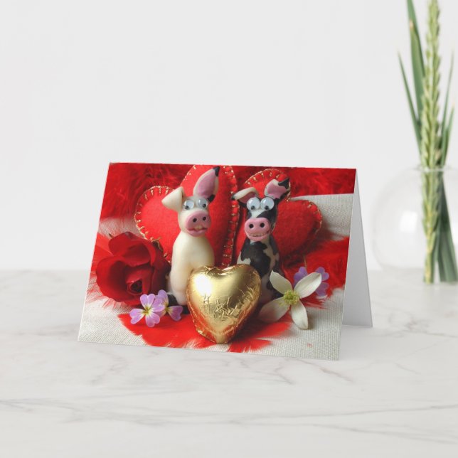 Cartes Pour Fêtes Annuelles Vaches à Lurve (Devant)