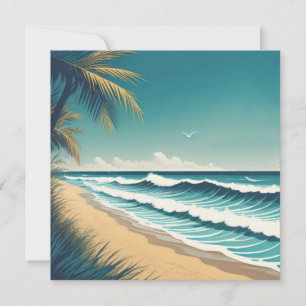 Cartes Pour Fêtes Annuelles vague de plage