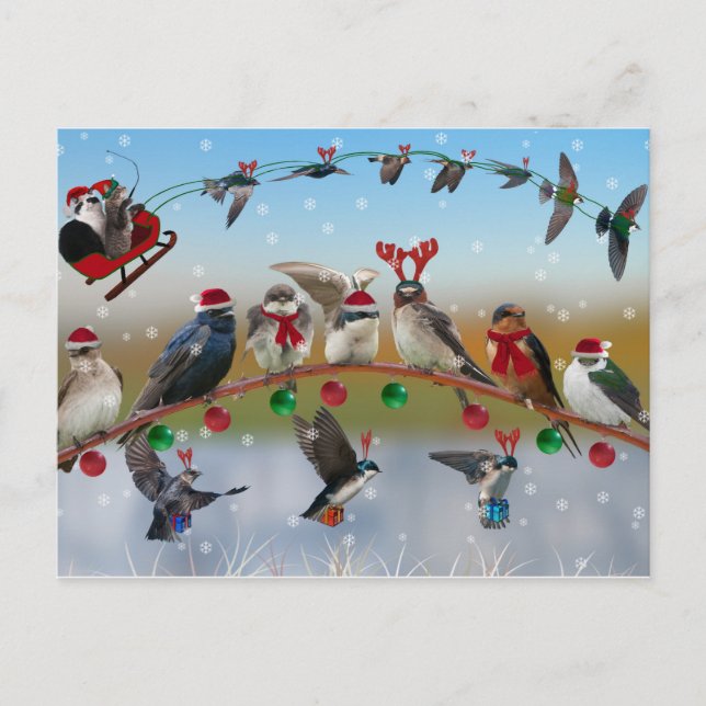 Cartes Pour Fêtes Annuelles Vagues de Noël (Devant)