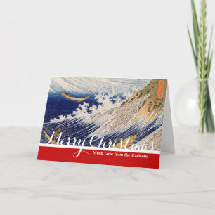 Cartes Pour Fêtes Annuelles Vagues océaniques Hokusai Bateaux en mer
