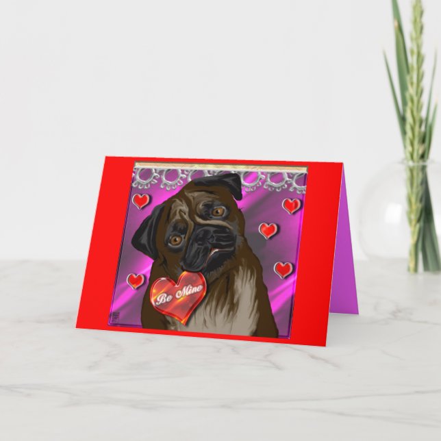 Cartes Pour Fêtes Annuelles valenpug (Devant)