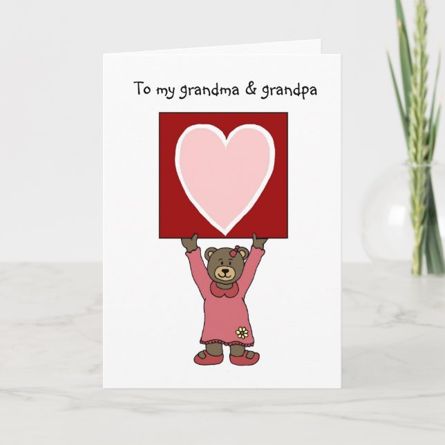 Cartes Pour Fêtes Annuelles valentigirl bear holding card for grandparents (Devant)