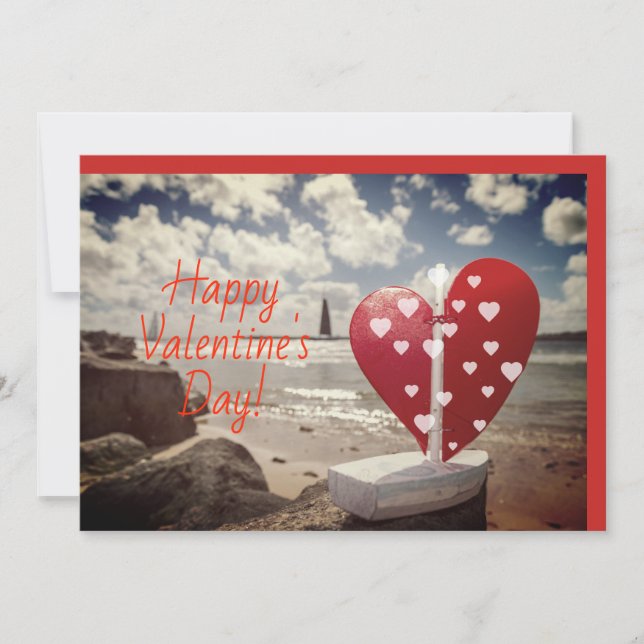 Cartes Pour Fêtes Annuelles Valentin à la plage (Devant)