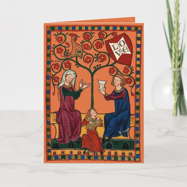 Cartes Pour Fêtes Annuelles Valentin de Famille Heureuse (Devant)