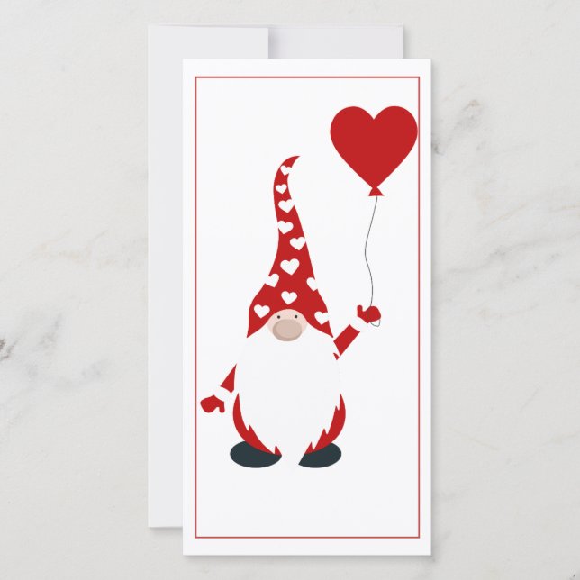 Cartes Pour Fêtes Annuelles Valentin Gnome Mignon (Devant)