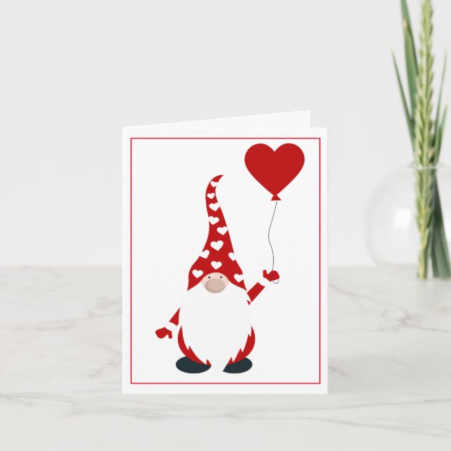 Cartes Pour Fêtes Annuelles Valentin Gnome Mignon (Devant)