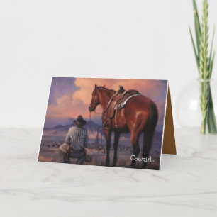 Cartes Pour Fêtes Annuelles Valentine à une cow-girl