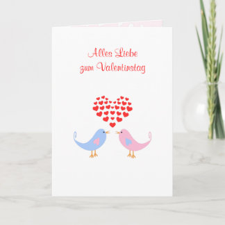 Cartes Pour Fêtes Annuelles Valentine allemand romantique de perruches d'Alles
