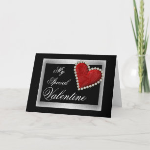 Cartes Pour Fêtes Annuelles Valentine amour coeur rouge romantique