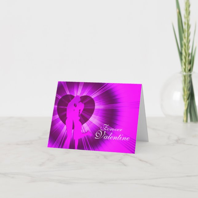 Cartes Pour Fêtes Annuelles Valentine baiser pour toujours petit ami violet br (Devant)