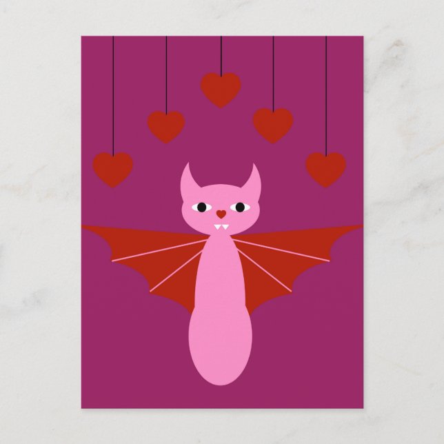Cartes Pour Fêtes Annuelles Valentine Bat (Devant)