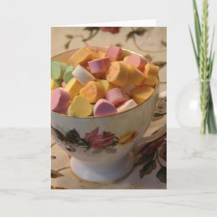 Cartes Pour Fêtes Annuelles Valentine Candy en Teacup