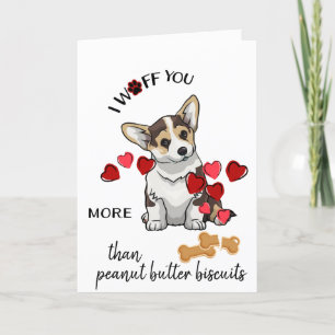 Cartes Pour Fêtes Annuelles Valentine Card from Your Corgi Dog Love Biscuit