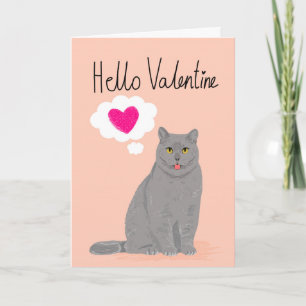 Cartes Pour Fêtes Annuelles Valentine Cat Card - Love cat mignon chat valentin