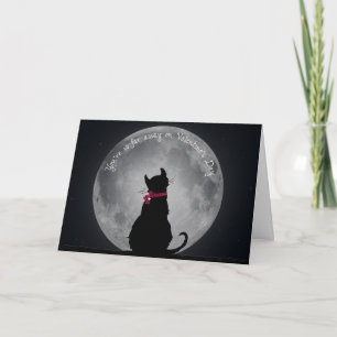 Cartes Pour Fêtes Annuelles Valentine Cat in the Moonlight Miss You