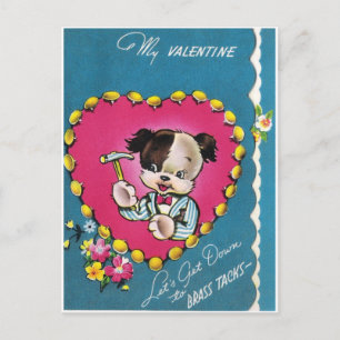 Cartes Pour Fêtes Annuelles Valentine Chien descendons vers des sacs en laiton